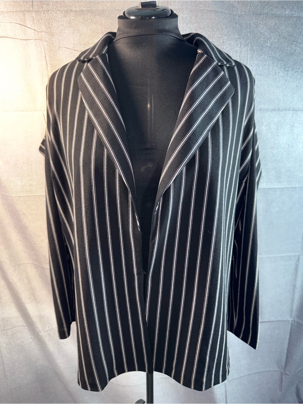 1971-Ashley Stewart Black Blazer with White Pinstripes